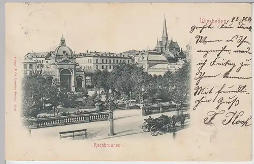 (111093) AK Wiesbaden, Kochbrunnen 1901