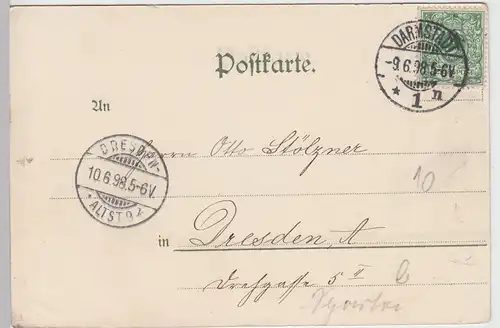 (105646) AK Gruss aus Wiesbaden, Kurhaus 1898