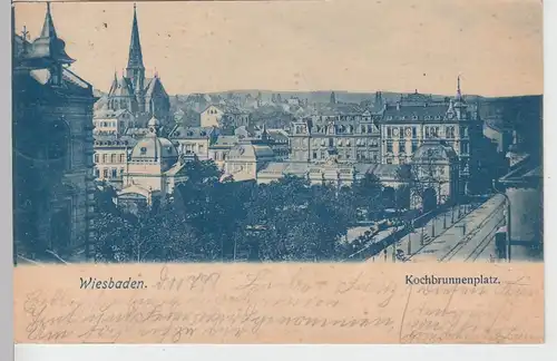 (104138) AK Wiesbaden, Kochbrunnenplatz 1899