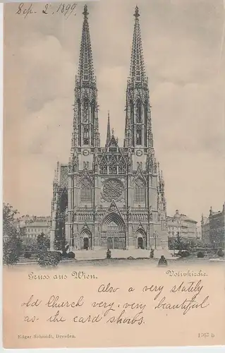 (51035) AK Gruss aus Wien, Votivkirche, 1899