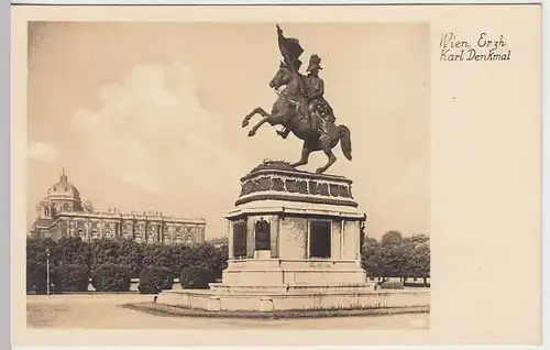 (33336) Foto AK Wien, Erzherzog Karl-Denkmal, vor 1945