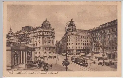 (114775) AK Wien, Albrechtsplatz m. Mozartdenkmal 1924