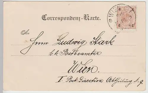 (113019) AK Gruss aus Wien I, Reichsrathsstraße 1899