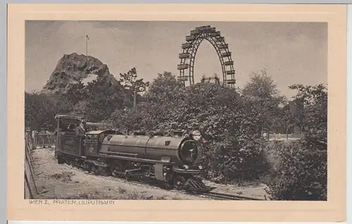 (111874) AK Wien, Prater, Liliputbahn, Riesenrad, vor 1945