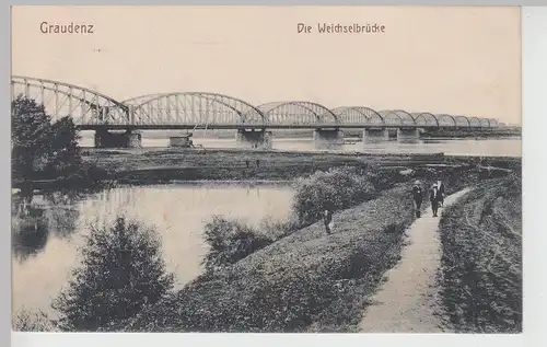(112679) AK Graudenz, Grudzi?dz, Weichselbrücke, Feldpost 1914