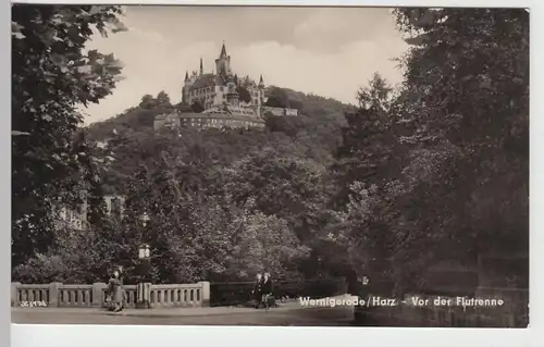(99819) Foto AK Wernigerode, Schloss, vor der Flutrenne 1957