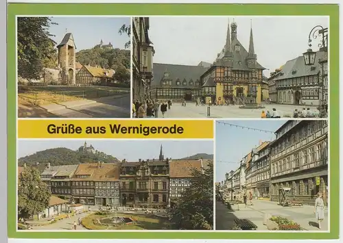(99342) AK Wernigerode, Mehrbildkarte, 1988