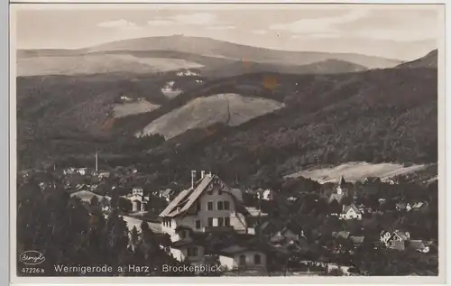 (93258) Foto AK Wernigerode, Brockenblick, vor 1945