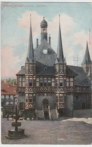 (90945) AK Wernigerode, Rathaus, vor 1945