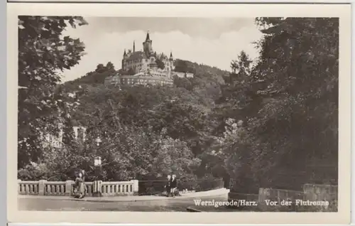 (9030) Foto AK Wernigerode, Schloss, Flutrenne 1953