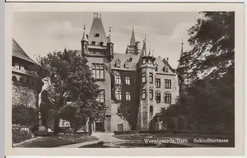 (9026) Foto AK Wernigerode, Schlossterrasse 1953