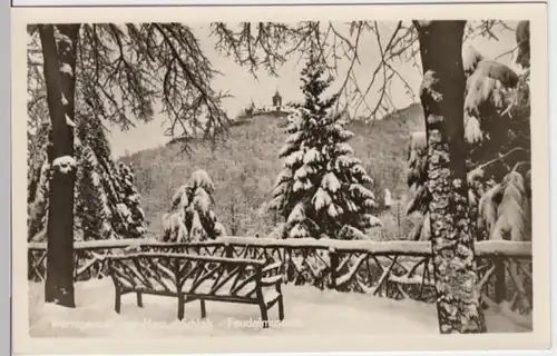(8904) Foto AK Wernigerode, Blick zum Schloss im Winter 1953