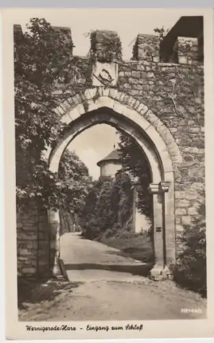 (8878) Foto AK Wernigerode, Schloss, Eingang 1954