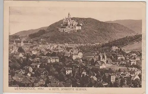 (77481) AK Wernigerode, Blick vom Hotel Sennhütte, 1919