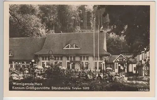 (72379) Foto AK Wernigerode, Konsum-Großgaststätte Storchmühle, n.1945