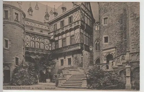 (72374) AK Wernigerode, Harz, Schlosshof, vor 1945
