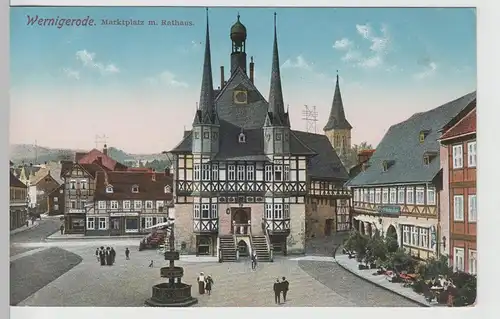 (67229) AK Wernigerode, Harz, Rathaus, Marktplatz, vor 1945