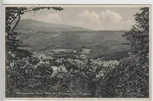 (67227) AK Wernigerode, Harz, Blick über Hasserode zum Brocken 1942