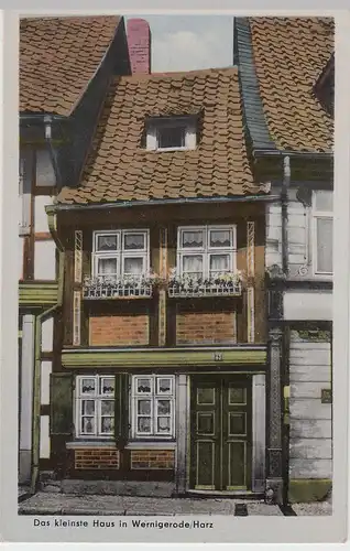 (52878) AK Wernigerode, Harz, Kleinstes Haus 1955