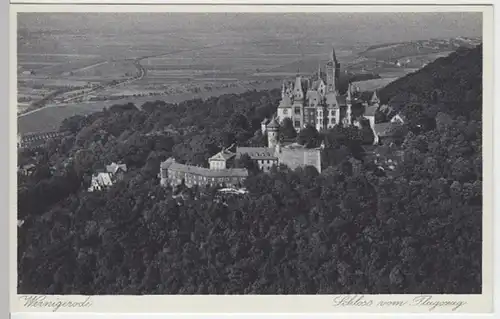 (3985) AK Wernigerode, Schloss, Luftbild, um 1935