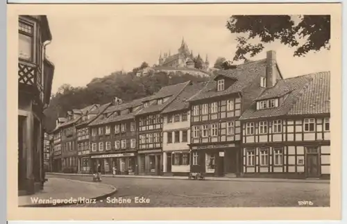 (14445) Foto AK Wernigerode, Schöne Ecke, Schloss 1954