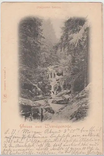 (113442) AK Gruß aus Wernigerode, Steinerne Renne 1897