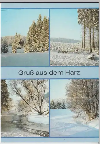 (102685) AK Harz, Mehrbildkarte, Wintermotive Kreis Wernigerode 1987