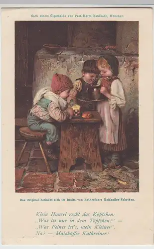 (106024) Künstler AK Herm. Kaulbach, Werbung Kathreiners Malzkaffee, vor 1945