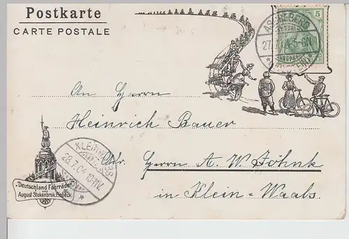 (105528) AK Grußkarte, Blumen, Natur, Vöglein, 1904