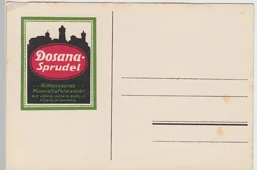 (105518) Postkarte m. Werbung f. Dosana Sprudel, vor 1945