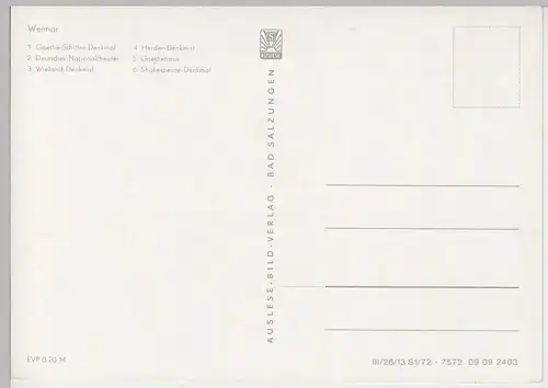 (99479) AK Weimar, Mehrbildkarte, 1972