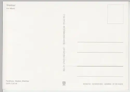 (99477) AK Weimar, Am Markt 1982