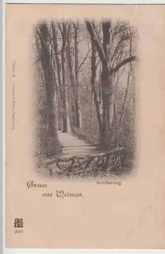 (83821) AK Gruß aus Weimar, Schillerweg, bis 1905