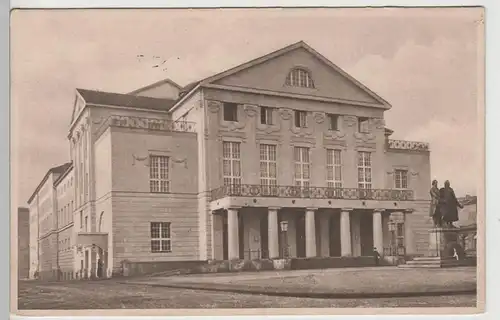 (78651) AK Weimar, Hoftheater, Goethe Schiller Denkmal 1908