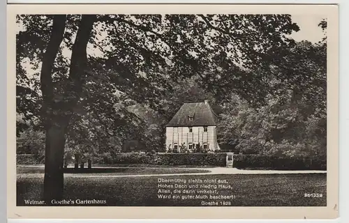 (67365) Foto AK Weimar, Thür., Goethes Gartenhaus 1956