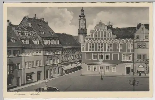 (63065) AK Weimar, Markt vor 1945