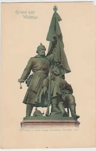 (19294) AK Gruß aus Weimar, Kriegerdenkmal, um 1900