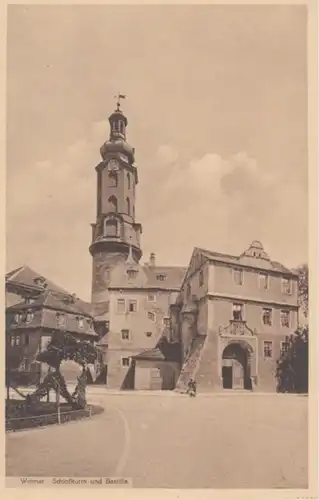 (1580) AK Weimar, Thür., Schlossturm, Basilika, vor 1945