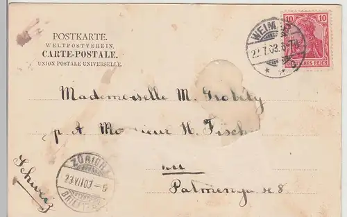 (112880) AK Weimar, Residenzschloss 1903