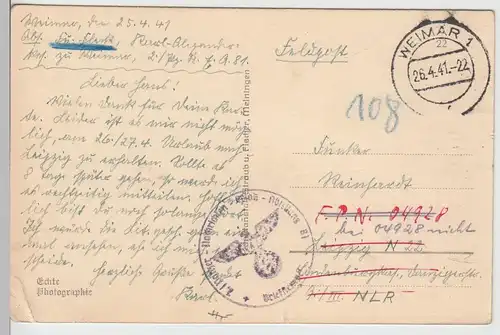 (111082) Foto AK Weimar, Schillerhaus 1941