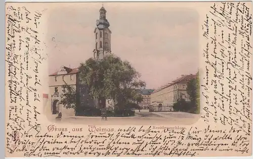 (101163) AK Gruß aus Weimar, Schloss 1901