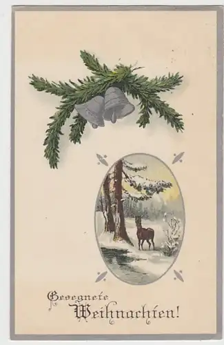 (23262) AK Weihnachten, Reh, Glocken 1916
