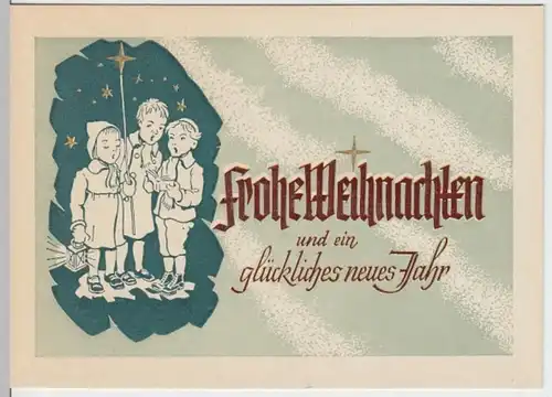 (17495) AK Weihnachten, Kurrendesänger, Prägekarte vor 1945