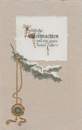 (108204) AK Fröhliche Weihnachten, Gold-Prägedruck, 1911