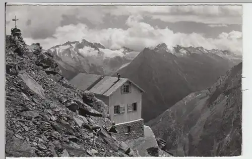 (14680) Foto AK Saas-Fee, Mischabelhütte, Portiengrat, nach 1945