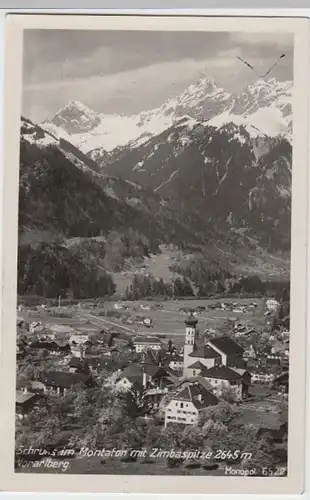 (8483) Foto AK Schruns, Panorama, Zimbaspitze 1938