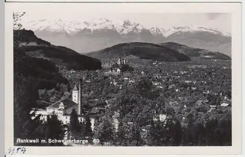 (4497) Foto AK Rankweil, Spinnerei, Liebfrauenbergkirche 1954
