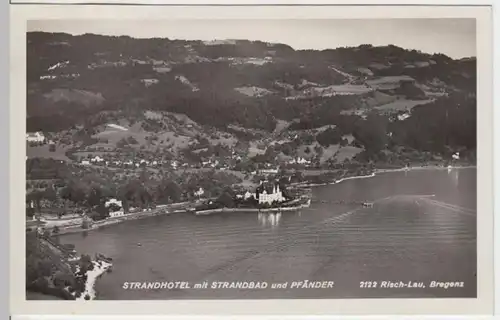 (4078) AK Bregenz, Strandhotel, Strandbad, Pfänder 1932