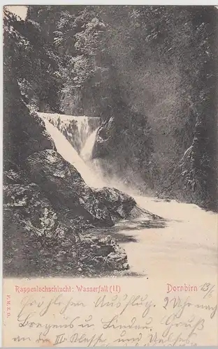 (113704) AK Rappenlochschlucht, Wasserfall 2, Dornbirn 1905