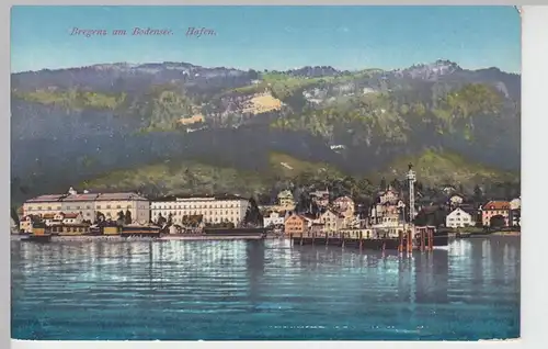 (109058) AK Bregenz, Bodensee, Hafen, vor 1945